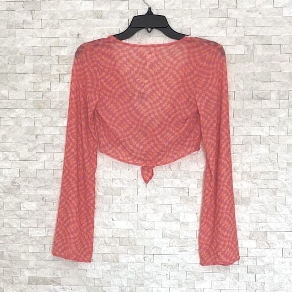 L*Space Pink/Orange Bandera Tie Crop Top Swimsuit Coverup. Size Small. New! NWT - Picture 5 of 9